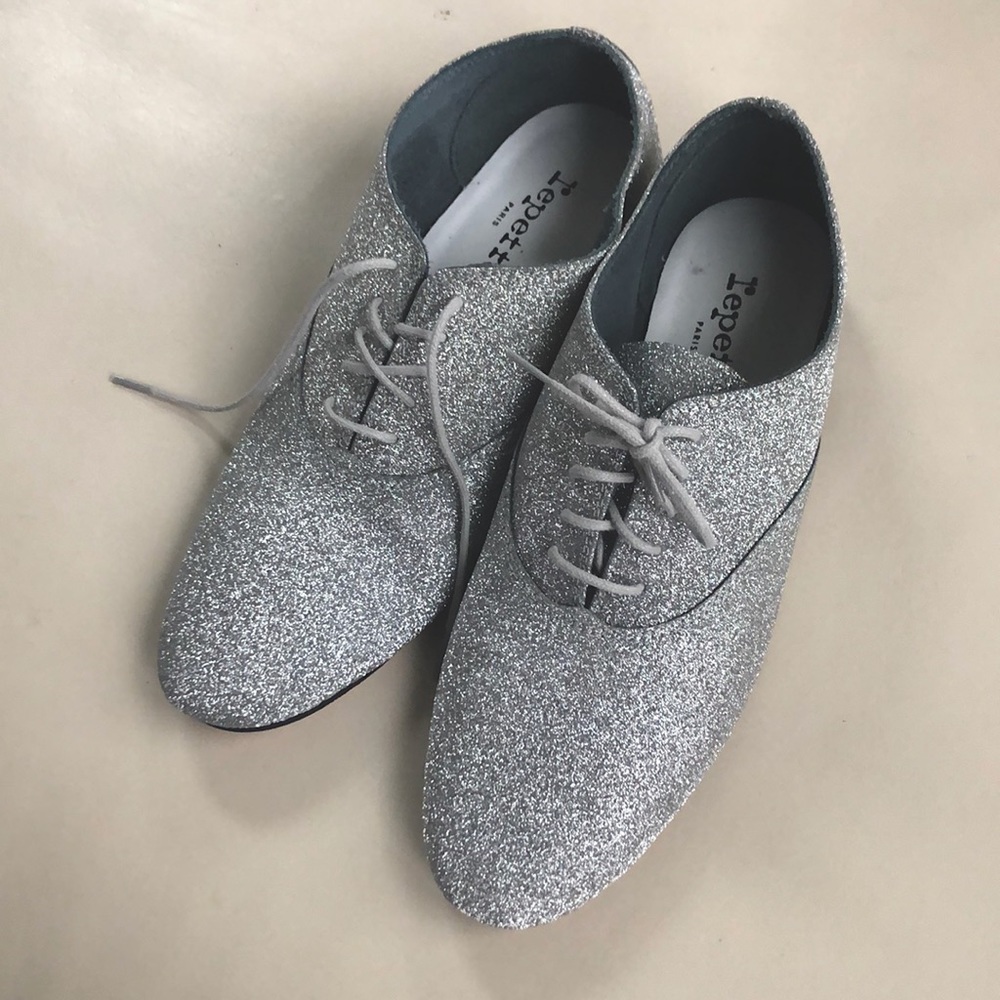 Magical silver sparkly Repetto ballet flats 39!